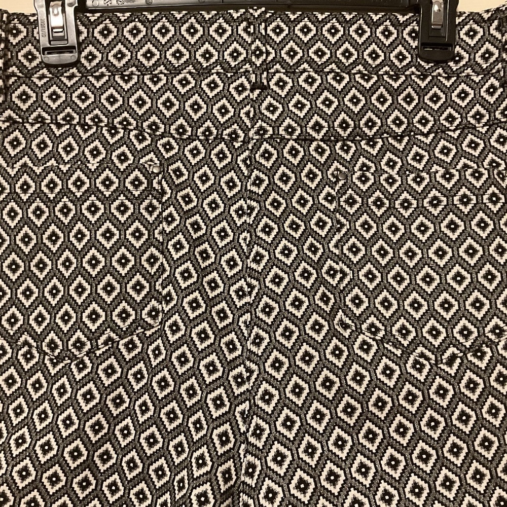 Woman Stretch Pants Black/white Light Silver Metallic Size US 16 - Picture 8 of 9